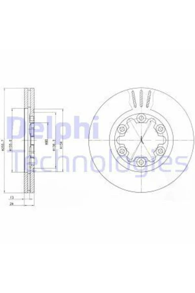 Delphi BG3559 Fren Dıskı Ön Ranger 98 B2500 Uyumlu 98-02 Havalı 255,7mm ürün görseli 1