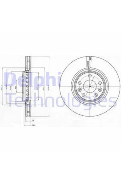 Delphi BG4266 Fren Diski Ön Laguna III 07- Takım ürün görseli 1