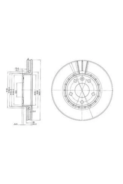 Delphi BG3768 FREN DISKI ON HAVA KANALLI TRAFIC II VIVARO 1.9 F9Q 2.0 M9R ürün görseli 1