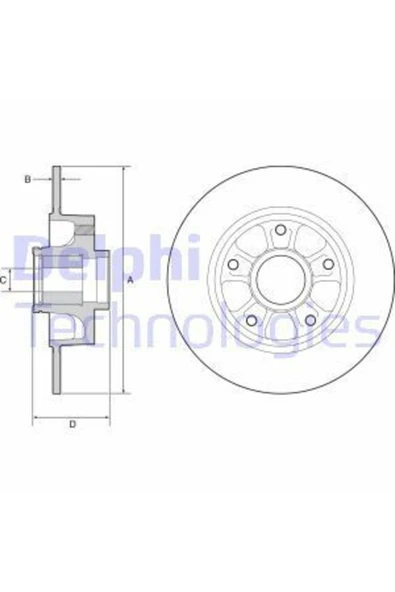 Delphi BG9230RSC Fren Diski Arka Teklı Paket Rulmanlı Megane Iv 15 Uyumlu ürün görseli 1