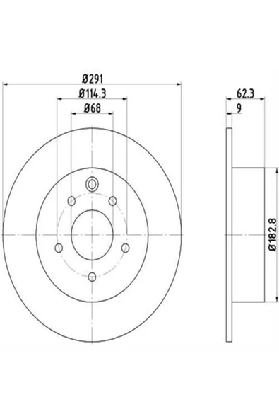 Ferodo DDF1590 FREN DİSKİ ARKA JUKE 10- QASHQAI 07- PULSAR 14- DÜ ürün görseli 1