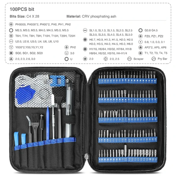 120 İN 1 HASSAS ŞARJLI TORNAVİDA SETİ VE TAMİR KİTİ - Resim 3
