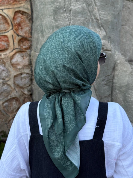 Pamuklu Soft İnci Desen Eşarp-Mint Yeşil - 5