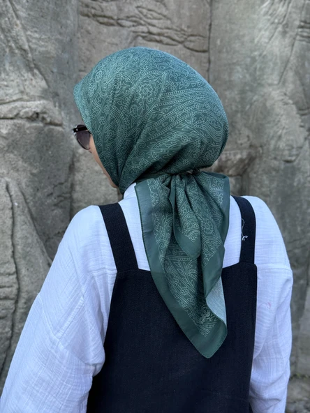 Pamuklu Soft İnci Desen Eşarp-Mint Yeşil - 3