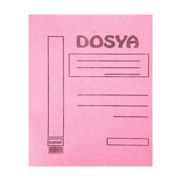Alemdar Tam Kapak Karton Dosya 50'li Pembe