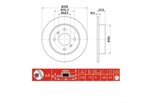 IOTO 10409 -30303 Fren Diski Arka 258 Mm. Primera 1996-1999 Almera 2000- ürün görseli 1