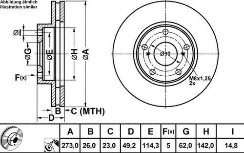 MGA 50253 Fren Diski Ön Corolla Uyumlu 07- Auris 07- Dizel Havalı 275Mm ürün görseli 1