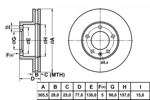 MGA 50103 FREN DİSKİ ÖN MASTER II 98- / MOVANO A 98- / INTERSTAR ürün görseli 1