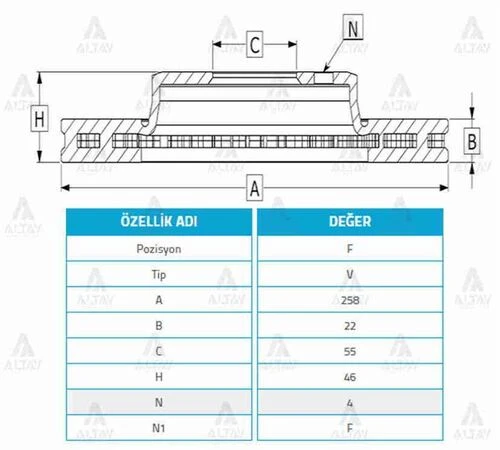 Maher 03798 Fren Diski Yaris 12-14 Ön Havalı 258-4 435120d060