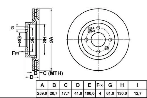 MGA 50600 FREN DİSKİ ÖN CLIO II CLIO SYMBOL KANGOO MEGANE I TWING ürün görseli 1