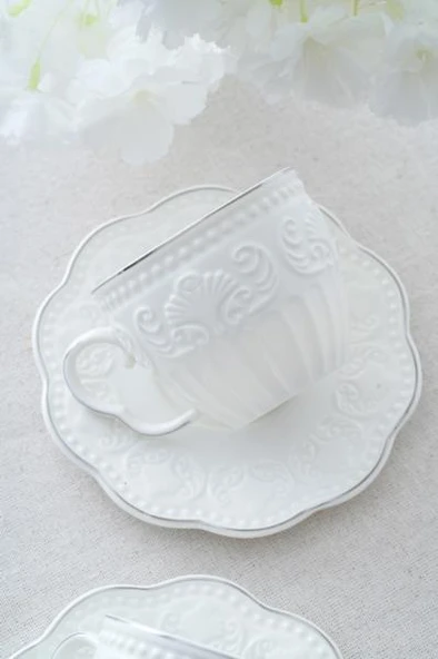 Acar Fiona Silver 6 Kişilik Kahve Fincan Takımı SYT-06059