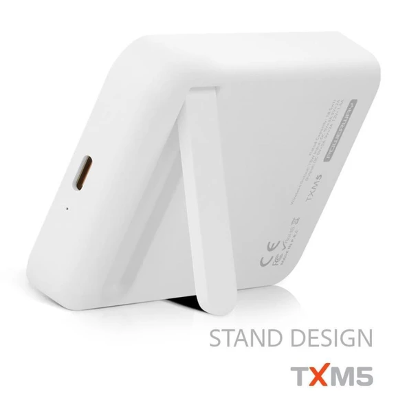 POWERWAY 5.000 MAH PD 15W MAGSAFE KABLOSUZ WİRELESS TAŞINABİLİR ŞARJ CİHAZI BEYAZ POWERBANK TXM5 - 2