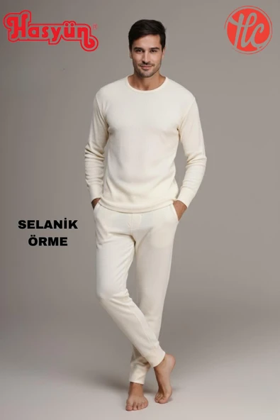 Hasyün Erkek Ter Emici Kaşındırmaz %100 Yün Uzun Kollu İçlik - 7