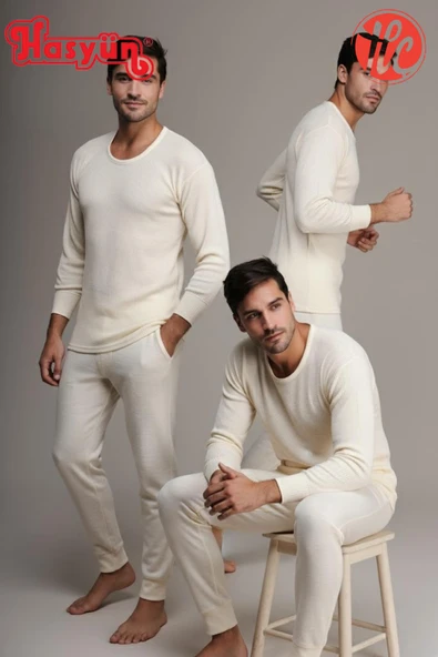 Hasyün Erkek Ter Emici Kaşındırmaz %100 Yün Uzun Kollu İçlik - 4