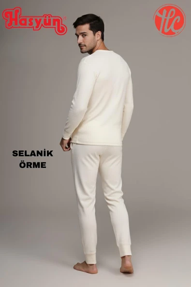 Hasyün Erkek Ter Emici Kaşındırmaz %100 Yün Uzun Kollu İçlik - 5