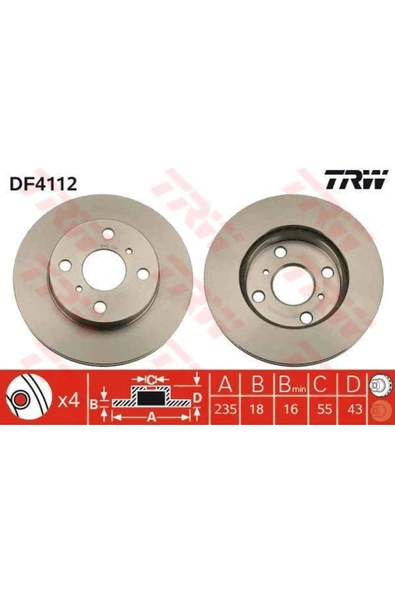 Fren Dıskı Ön Yarıs 99-05 Havalı 235mm Uyumlu ürün görseli 1