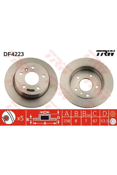 Fren Diski Arka 5d 258mm W168 A Serısı 99- Fırsat ürün görseli 1