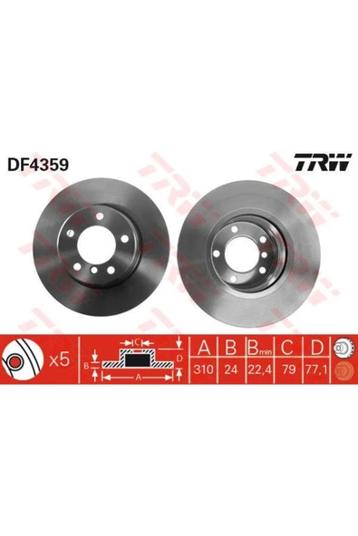 FREN DISKI ON BMW E-60/61/63/64 / 520-523-520 TAKIM ürün görseli 1