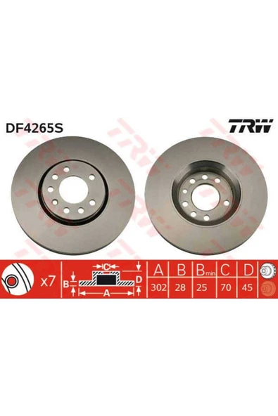 DF4265S FREN DİSKİ ÖN VECTRA C 02- SIGNUM 02- / 9-3 02- HAVAL ürün görseli 1