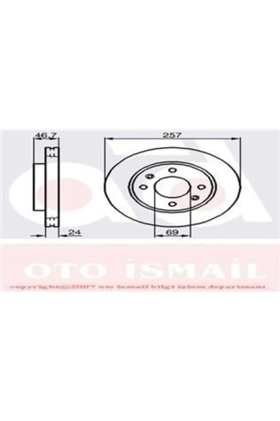DF4698 FREN DİSKİ ÖN ELANTRA 00- LANTRA 95- MATRIX 01- / CERA ürün görseli 1