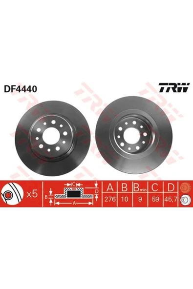 Fren Dıskı Arka 156 97-06 Gt 03-10 Düz 276mm Uyumlu ürün görseli 1