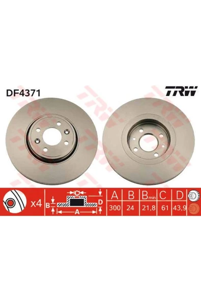 DF4371 FREN DİSKİ ÖN SCENIC II 03- GRAND SCENIC II 04- HAVALI ürün görseli 1