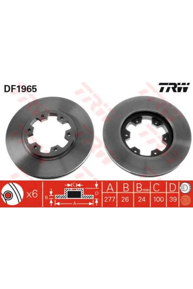 DF1965 FREN DİSKİ ÖN MAVERICIK  96- / PATHFINDER 97-04 PICK-U ürün görseli 1