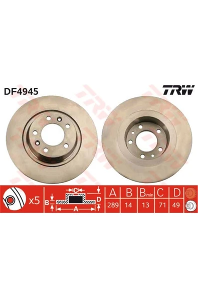 DF4945 FREN DİSKİ ARKA SCUDO 07- / EXPERT II 07- / JUMPY II 0 ürün görseli 1
