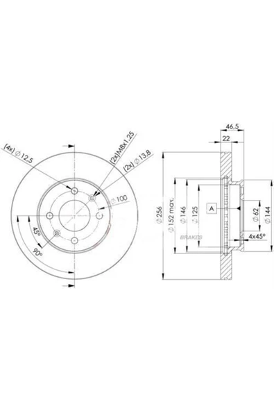 Fren Dıskı Ön Accent Blue 12- / Rıo Iıı 11- Havalı 256 ürün görseli 1