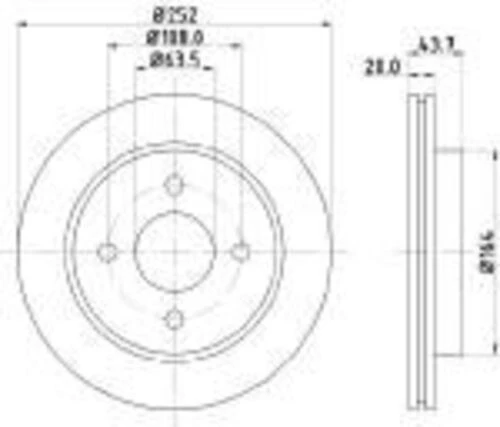Yavuzsan 13023 Arka Fren Diski Mondeo 93-00 1.6-1.8td-1.8-2.0-2.0ı 16v-2.5 252.6x20x4dl Adet 1025911 ürün görseli 1