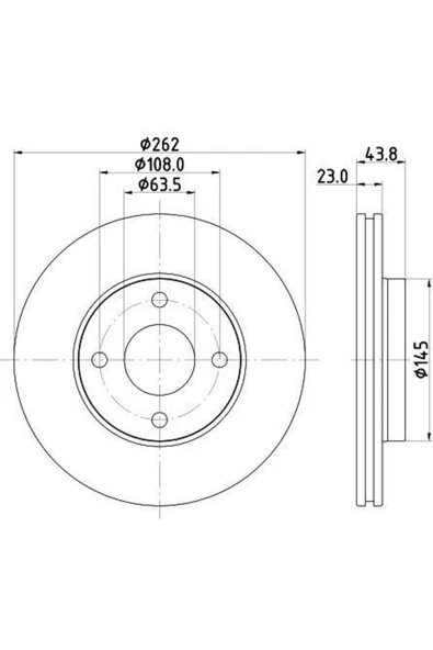 13751 Ön Fren Diski Fiesta Vıı 17- 1,0-1,1-1,5tdcı 262×23×4dl ürün görseli 1