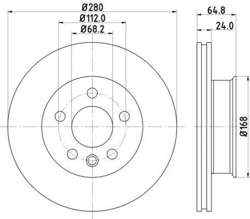 YAVUZSAN 36321 Ön Fren Diski T4 1.9-2.4-2.5 TDI (280×20×65×5Dlk) Tk ürün görseli 1