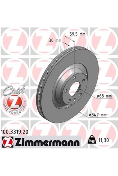 100.3319.20 Ön Fren Diski Havalı A6-a6 Avant 4f5-a6 Allroad 4fh 2.0 Tfsı 2.4 2.4 Quattro ürün görseli