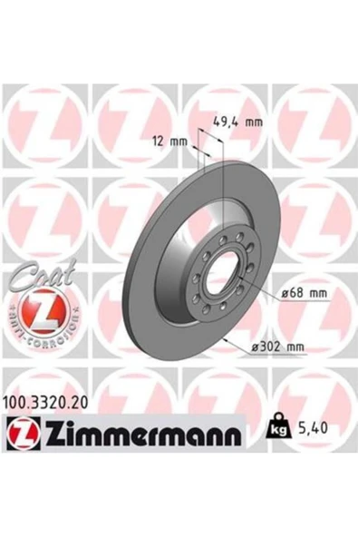 100.3320.20 Arka Fren Diski Audi A6 4b.c5 3.0 Quattro 07 04 A6 4f2 2.0 Tdı 07 04 302x11. ürün görseli