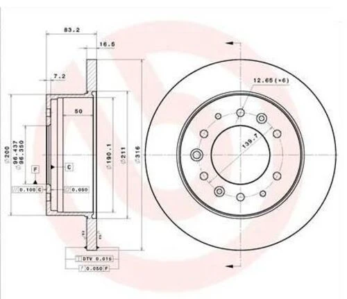 YAVUZSAN 16584 Arka Fren Diski Hyundai H350 15- Arka Fren ürün görseli 1