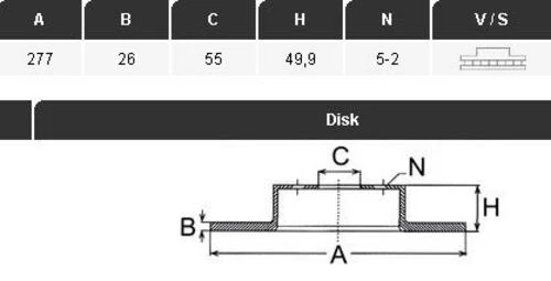 Yavuzsan 34351 Ön Fren Diski Avensis 03-1.6vvt-1.8vvt2.0-d4vvt-2.4 272 26 4dl Adet 43512-05040 ürün görseli 1