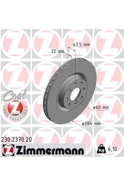 230.2370.20 Ön Fren Diski Corsa D 07 Corsa E 14 Adam 13 Punto Evo-grande Punto 05 284x22 ürün görseli 1