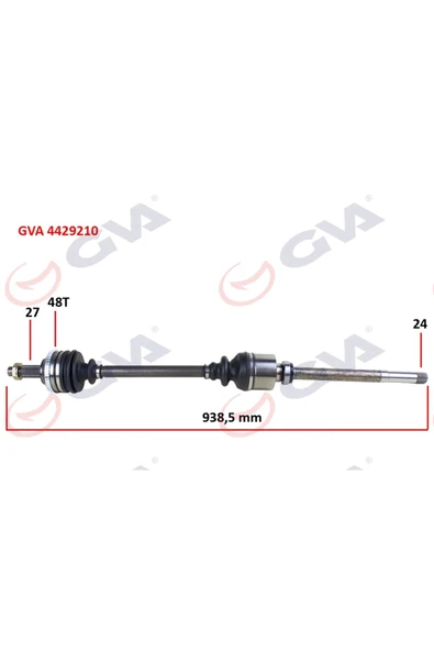 GVA 4429210 Komple Aks Sağ Scudo-expert-jumpy 1.9d 96-06 Abs Li 48diş 938mm - 1