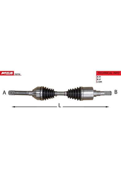 MGA 70770 Aks Komple Sag-(tata: Xenon 11-14 ) ürün görseli