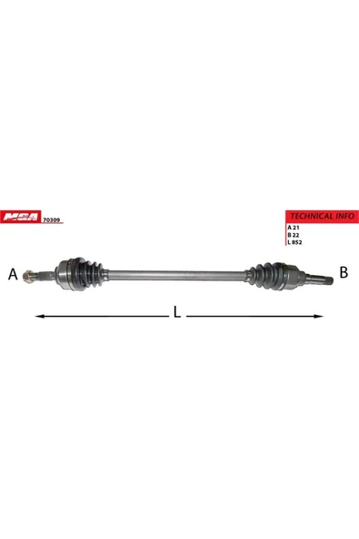 MGA 70309 3273es Aks Sag ( Cıtroen : C3 1.4hdı 8v 70hp Ma Sanz ) Uyumlu ürün görseli