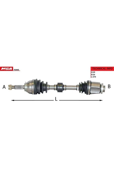 MGA 70445 Aks Komple Sag Abssız- Hyundaı Getz 02-10 1.5 Crdı 4cyl Dızel  Oem ürün görseli