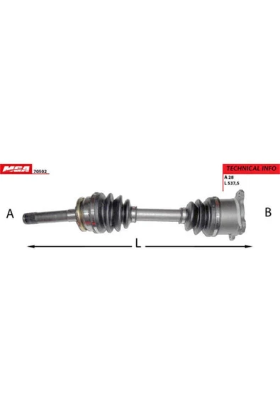 MGA 70502  Aks Sağ L200 Pickup 4wd 97-04 Pajero 92-04 ürün görseli 1