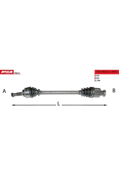 MGA 70211 Aks Sag Kalın Frezelı Abslı (renault : Kangoo Clıo Symbol 1.5dcı 23.05.06 - )- ürün görseli