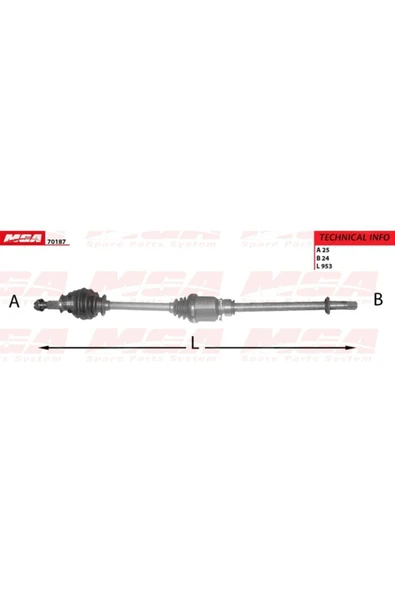 MGA 70187 Aks Sag Milli Komple ( Fiat : Fiorino 1.3Mjtd 07-- ) - - ürün görseli