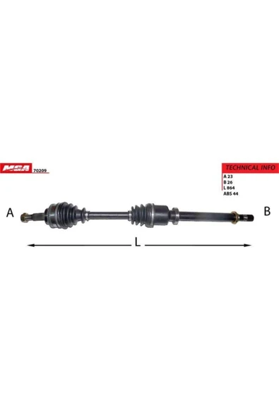 MGA 70209  Aks Sağ Absli Clıo Iı Symbol Clıo Thalia 08- 1.5 Dcı Uyumlu ürün görseli