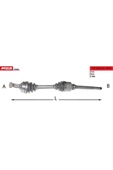 MGA 70289  Aks Sağ Abssız Partner / Berlingo 1.9d Xud9 Dw8 2.0 Hdı Nın Abssızı - 1