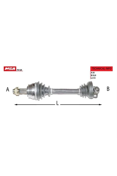 MGA 70129 Aks Sag ( Fıat : Grande Punto 1.3jtd 05-- )- ürün görseli