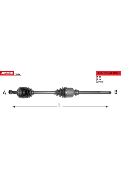 MGA 70284 Aks Sag Peugeot 406 2.0 Abs 48d 00- Ew10j4  Oem ürün görseli