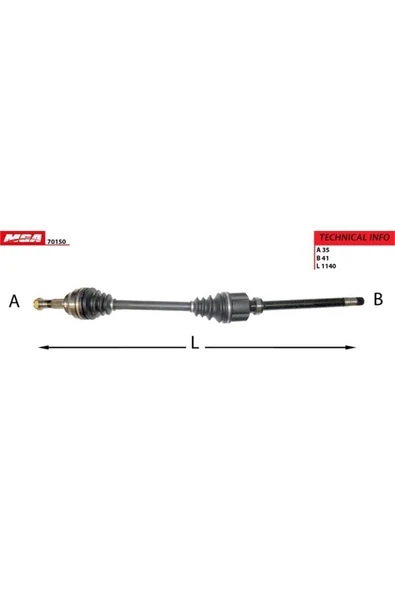 MGA 70150 1349785080 Aks Sag (fıat: Ducato/ Peugeot: Boxer/ Cıtroen: Jumper 2.2 Mjtd 2.3 Mjtd 06 Uyumlu ürün görseli