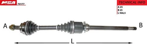 MGA 70177 Aks Sağ Doblo 1.6 JTD Tam Aks Kısa Sase ürün görseli